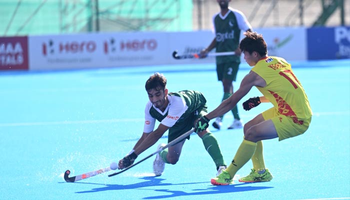 40257 8392811 updates - Pakistan: Pakistan thrash China in Junior Hockey Asia Cup campaign opener - MUSCAT: Sufiyan Khan and Hamza Fayaz’s twin strikes led Pakistan to a commanding 7-2 victory over China in the ongoing Junior Hockey Asia Cup 2024 here on Wednesday.